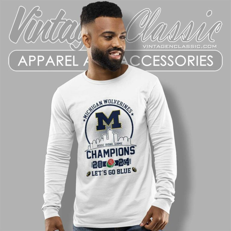 Michigan Wolverines Rose Bowl Game 2024 Lets Go Blue Long Sleeve Tee 1 Michigan Wolverines Rose Bowl Game 2024 Lets Go Blue Long Sleeve Tee 1