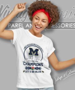 Michigan Wolverines Rose Bowl Game 2024 Lets Go Blue Women TShirt 1