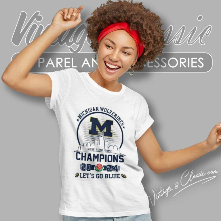 Michigan Wolverines Rose Bowl Game 2024 Lets Go Blue Women TShirt 1 Michigan Wolverines Rose Bowl Game 2024 Lets Go Blue Women TShirt 1