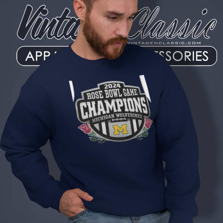 Michigan Wolverines Rose Bowl Game Champions 2024 Sweatshirt 1 Michigan Wolverines Rose Bowl Game Champions 2024 Sweatshirt 1