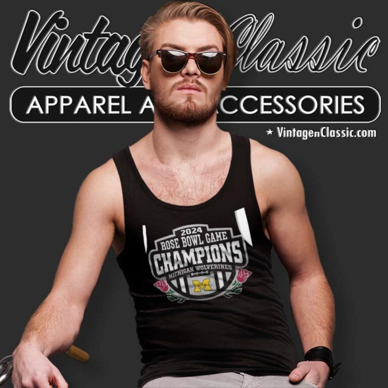 Michigan Wolverines Rose Bowl Game Champions 2024 Tank Top Racerback 1 Michigan Wolverines Rose Bowl Game Champions 2024 Tank Top Racerback 1