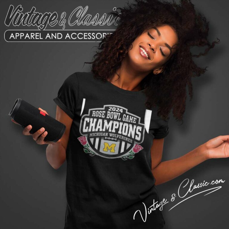 Michigan Wolverines Rose Bowl Game Champions 2024 Women TShirt 1 Michigan Wolverines Rose Bowl Game Champions 2024 Women TShirt 1