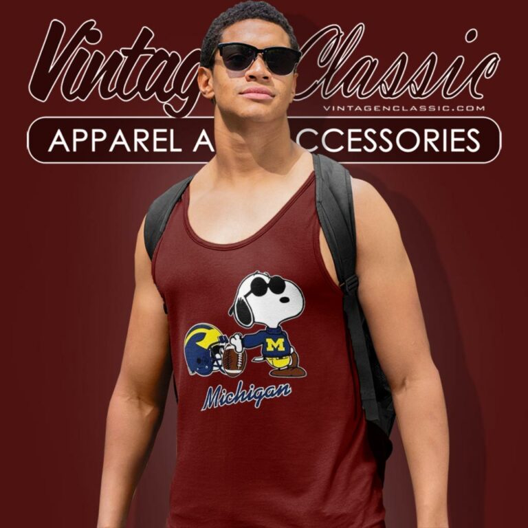 Michigan Wolverines Snoopy Joe Cool Tank Top Racerback Michigan Wolverines Snoopy Joe Cool Tank Top Racerback