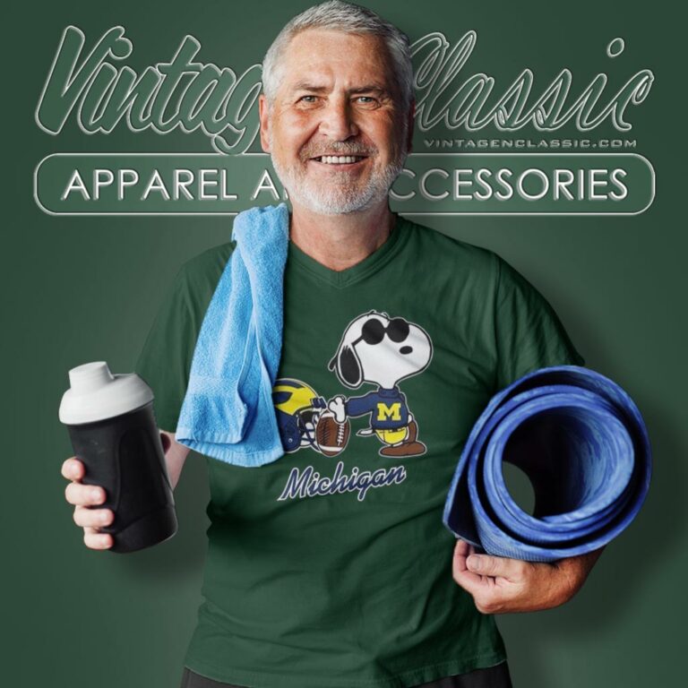 Michigan Wolverines Snoopy Joe Cool V Neck TShirt Michigan Wolverines Snoopy Joe Cool V Neck TShirt