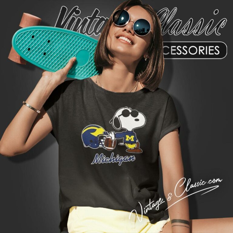 Michigan Wolverines Snoopy Joe Cool Women T Shirt Michigan Wolverines Snoopy Joe Cool Women T Shirt