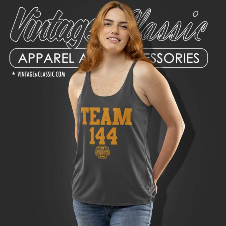 Michigan Wolverines Team 144 National Champions Tank Top Racerback Michigan Wolverines Team 144 National Champions Tank Top Racerback