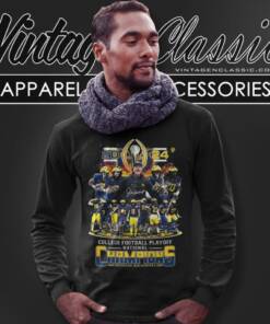 Michigan Wolverines Team Football 2024 Cfp National Champions Signatures Long Sleeve Tee