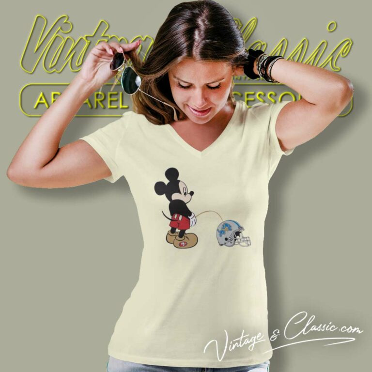 Mickey 49ers Piss On Detroit Lions V Neck TShirt Mickey 49ers Piss On Detroit Lions V Neck TShirt
