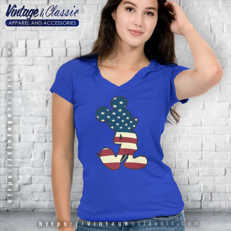 Mickey 4th Of July Patriotic America V Neck TShirt Mickey 4th Of July Patriotic America V Neck TShirt