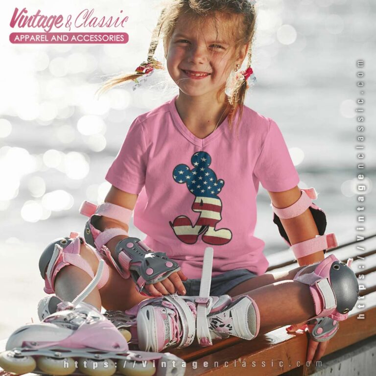 Mickey 4th Of July Patriotic America kids Vneck Mickey 4th Of July Patriotic America kids Vneck
