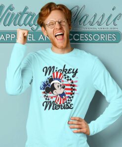 Mickey 4th Of July Usa Flag Long Sleeve Tee