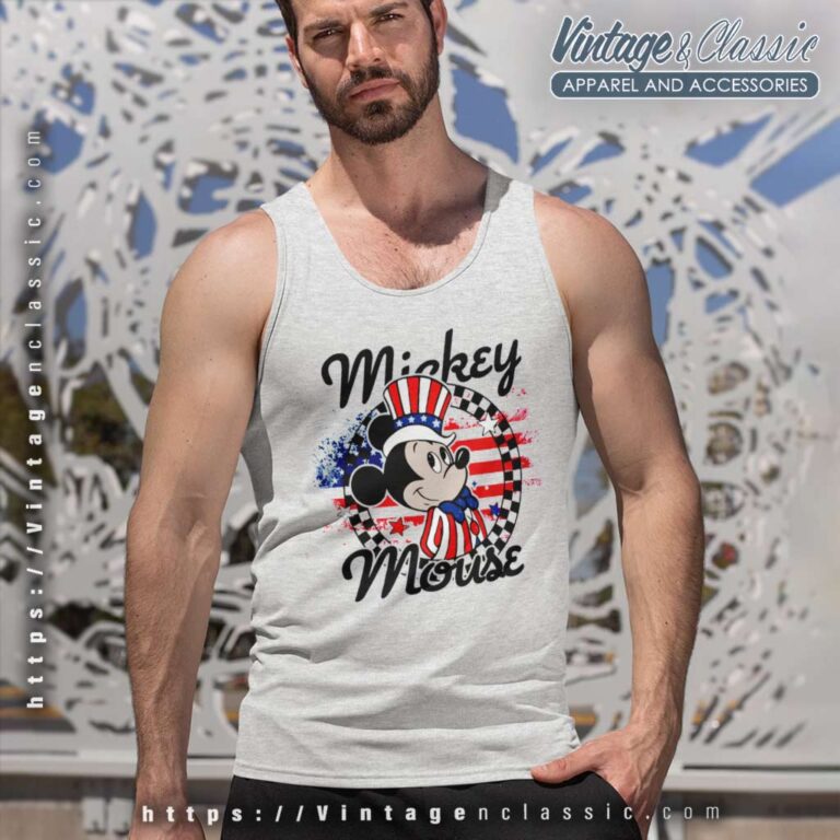 Mickey 4th Of July Usa Flag Tank Top Racerback Mickey 4th Of July Usa Flag Tank Top Racerback
