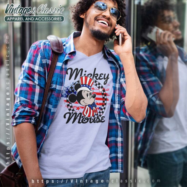 Mickey 4th Of July Usa Flag V Neck TShirt Mickey 4th Of July Usa Flag V Neck TShirt