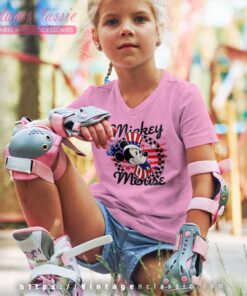 Mickey 4th Of July Usa Flag kids Vneck