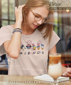Mickey And Friends 4th Of July Flag Women TShirt