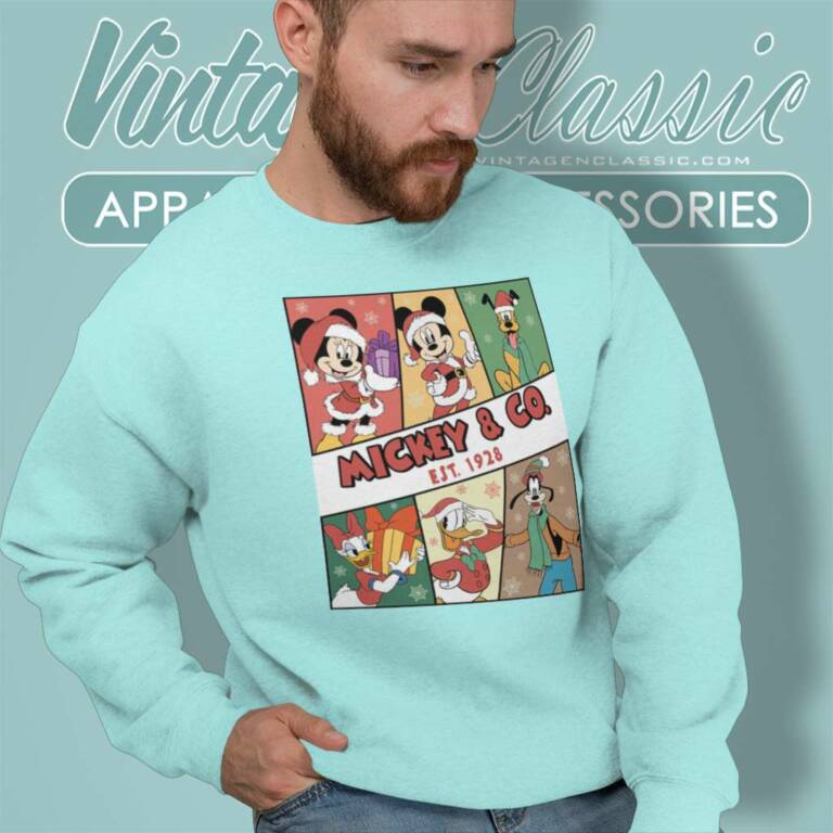 Mickey And Friends Co 1928 Christmas Sweatshirt Mickey And Friends Co 1928 Christmas Sweatshirt