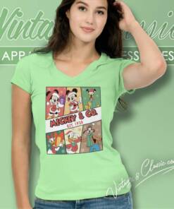Mickey And Friends Co 1928 Christmas V Neck TShirt