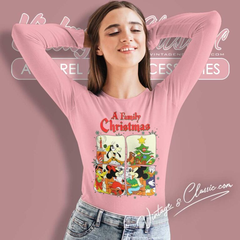 Mickey And Friends Family Christmas Long Sleeve Tee Mickey And Friends Family Christmas Long Sleeve Tee