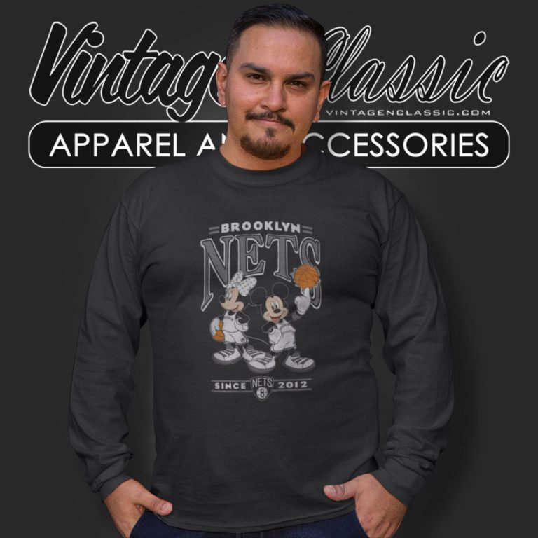 Mickey And Minnie Brooklyn Nets Long Sleeve Tee Mickey And Minnie Brooklyn Nets Long Sleeve Tee