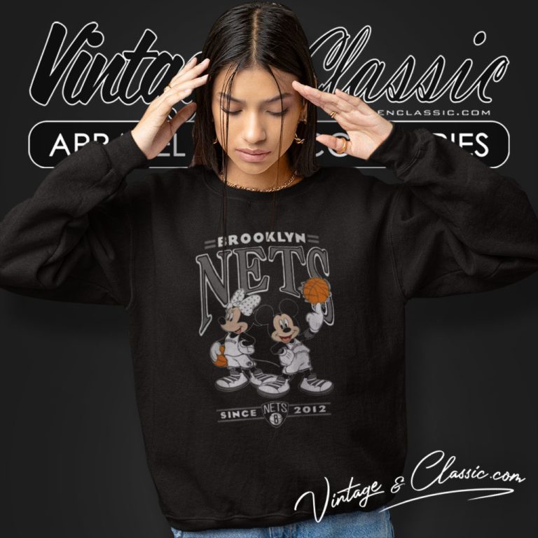Mickey And Minnie Brooklyn Nets Sweatshirt Mickey And Minnie Brooklyn Nets Sweatshirt