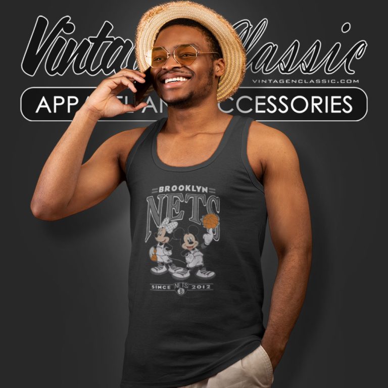 Mickey And Minnie Brooklyn Nets Tank Top Racerback Mickey And Minnie Brooklyn Nets Tank Top Racerback