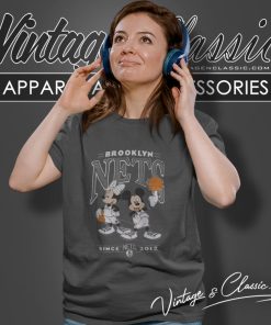 Mickey And Minnie Brooklyn Nets Women T Shirt