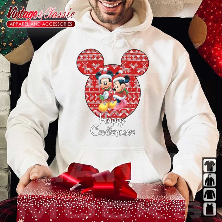Mickey And Minnie Mouse Christmas white Hoodie Mickey And Minnie Mouse Christmas white Hoodie