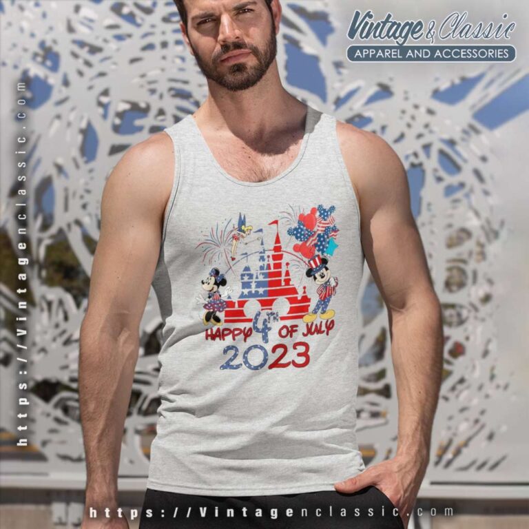 Mickey And Minnie Red White Blue Tank Top Racerback Mickey And Minnie Red White Blue Tank Top Racerback