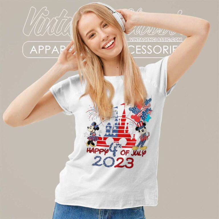 Mickey And Minnie Red White Blue Women TShirt Mickey And Minnie Red White Blue Women TShirt