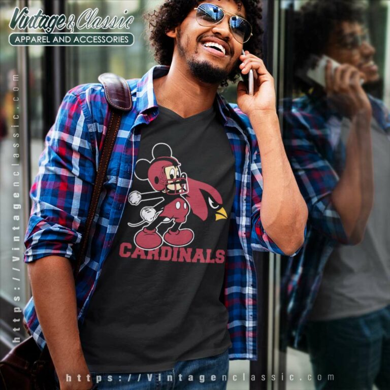 Mickey Arizona Cardinals Football Team V Neck TShirt Mickey Arizona Cardinals Football Team V Neck TShirt