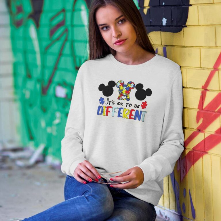 Mickey Autism Ok To Be Different Sweatshirt Mickey Autism Ok To Be Different Sweatshirt