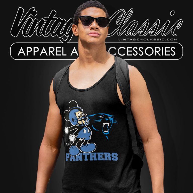 Mickey Carolina Panthers Football Team Tank Top Racerback Mickey Carolina Panthers Football Team Tank Top Racerback