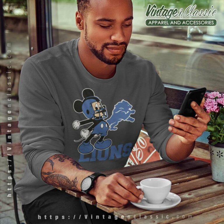 Mickey Detroit Lions Football Team Sweatshirt Mickey Detroit Lions Football Team Sweatshirt