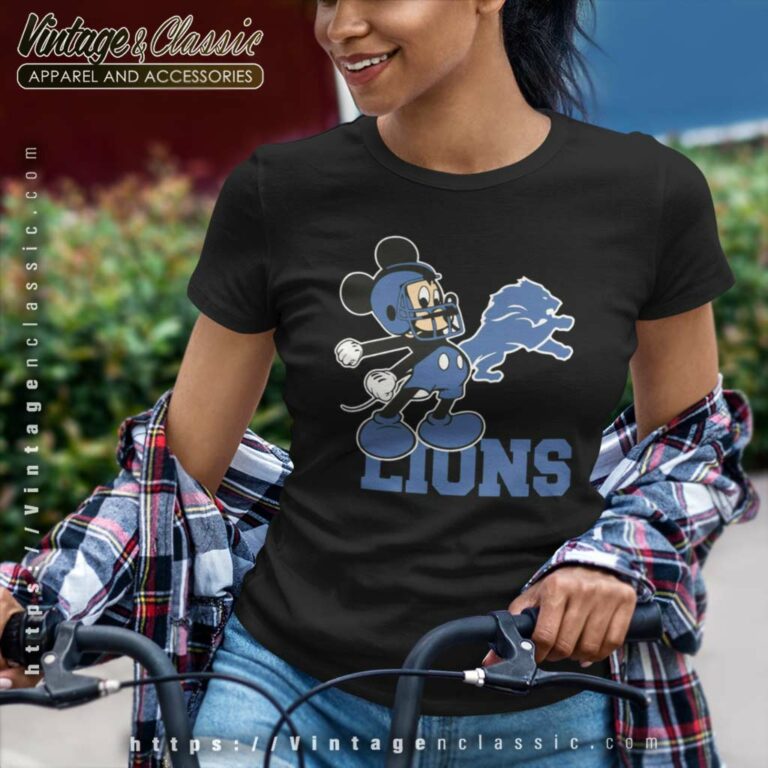 Mickey Detroit Lions Football Team Women TShirt Mickey Detroit Lions Football Team Women TShirt