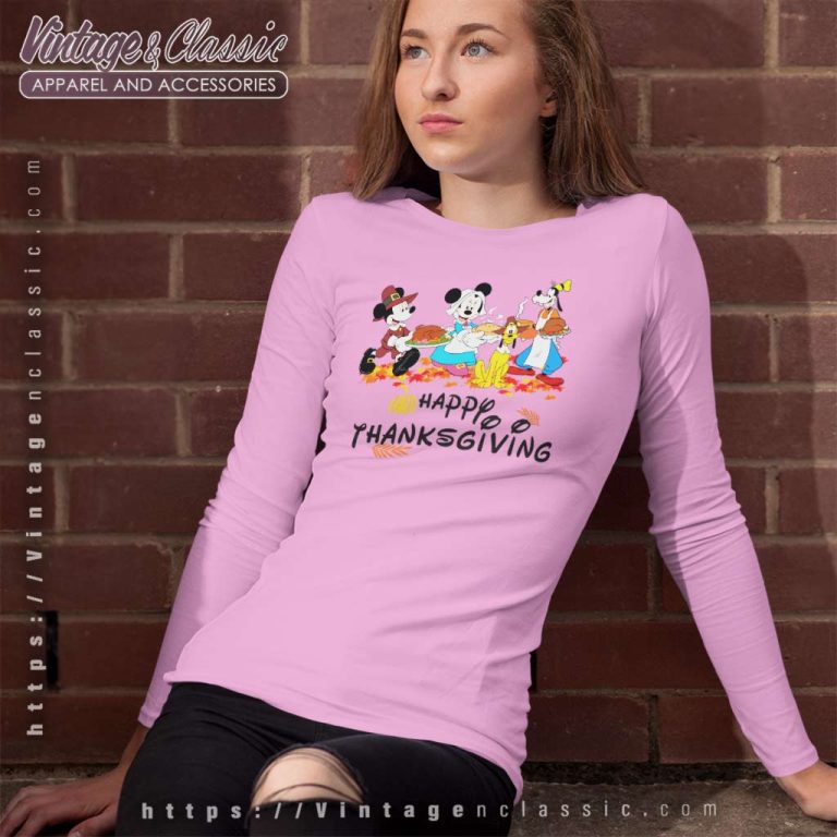 Mickey Disney Happy Thanksgiving Long Sleeve Tee Mickey Disney Happy Thanksgiving Long Sleeve Tee