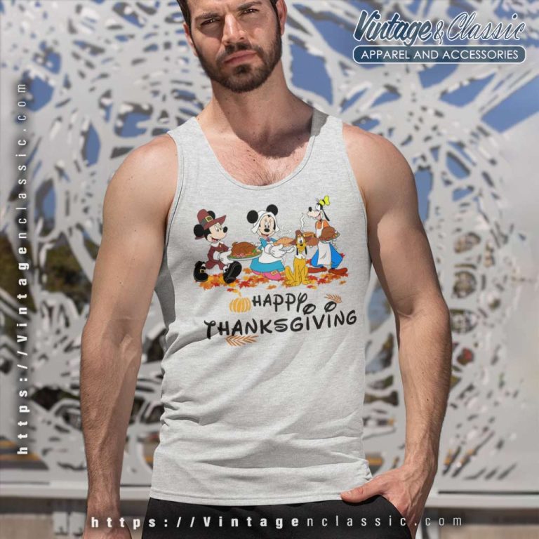 Mickey Disney Happy Thanksgiving Tank Top Racerback Mickey Disney Happy Thanksgiving Tank Top Racerback