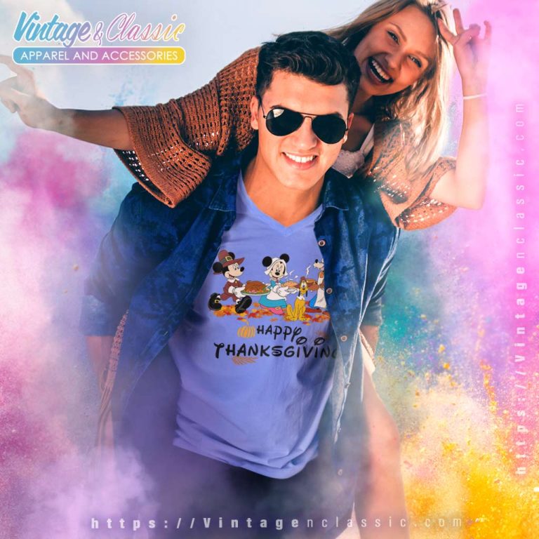 Mickey Disney Happy Thanksgiving V Neck TShirt Mickey Disney Happy Thanksgiving V Neck TShirt