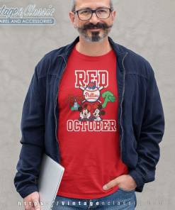 Mickey Disney Red October Phillies Long Sleeve Tee