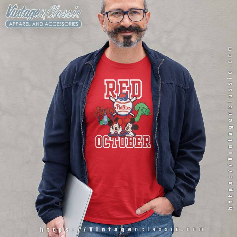Mickey Disney Red October Phillies Long Sleeve Tee Mickey Disney Red October Phillies Long Sleeve Tee