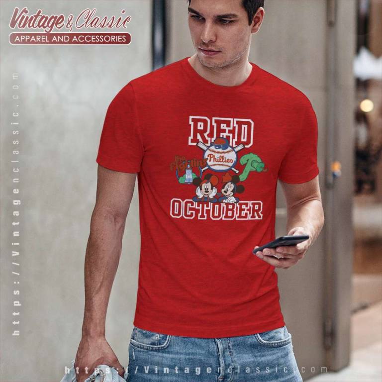 Mickey Disney Red October Phillies T Shirt Mickey Disney Red October Phillies T Shirt