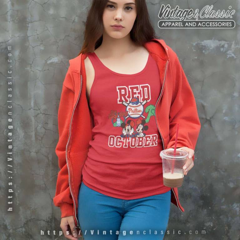 Mickey Disney Red October Phillies Tank Top Racerback Mickey Disney Red October Phillies Tank Top Racerback
