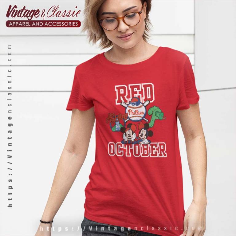 Mickey Disney Red October Phillies Women TShirt Mickey Disney Red October Phillies Women TShirt