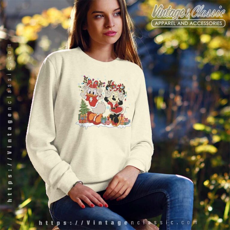 Minnie Donald Duck Christmas Lights Sweatshirt Minnie Donald Duck Christmas Lights Sweatshirt