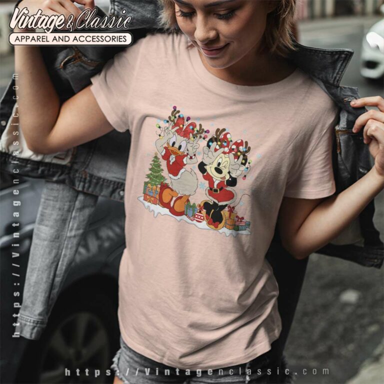 Minnie Donald Duck Christmas Lights Women TShirt Minnie Donald Duck Christmas Lights Women TShirt