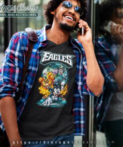 Mickey Eagles Halloween Shirt Philadelphia Eagles V Neck TShirt