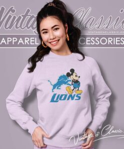 Mickey Football Detroit Lions Logo Sweatshirt