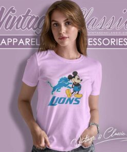 Mickey Football Detroit Lions Logo Women TShirt