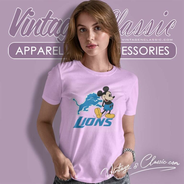 Mickey Football Detroit Lions Logo Women TShirt Mickey Football Detroit Lions Logo Women TShirt