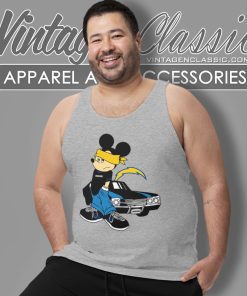 Mickey Gangster Car Los Angeles Chargers Tank Top Racerback