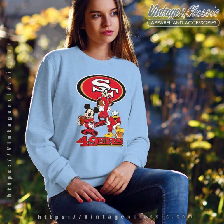 Mickey Goofy Donald Disney San Francisco 49ers Sweatshirt Mickey Goofy Donald Disney San Francisco 49ers Sweatshirt